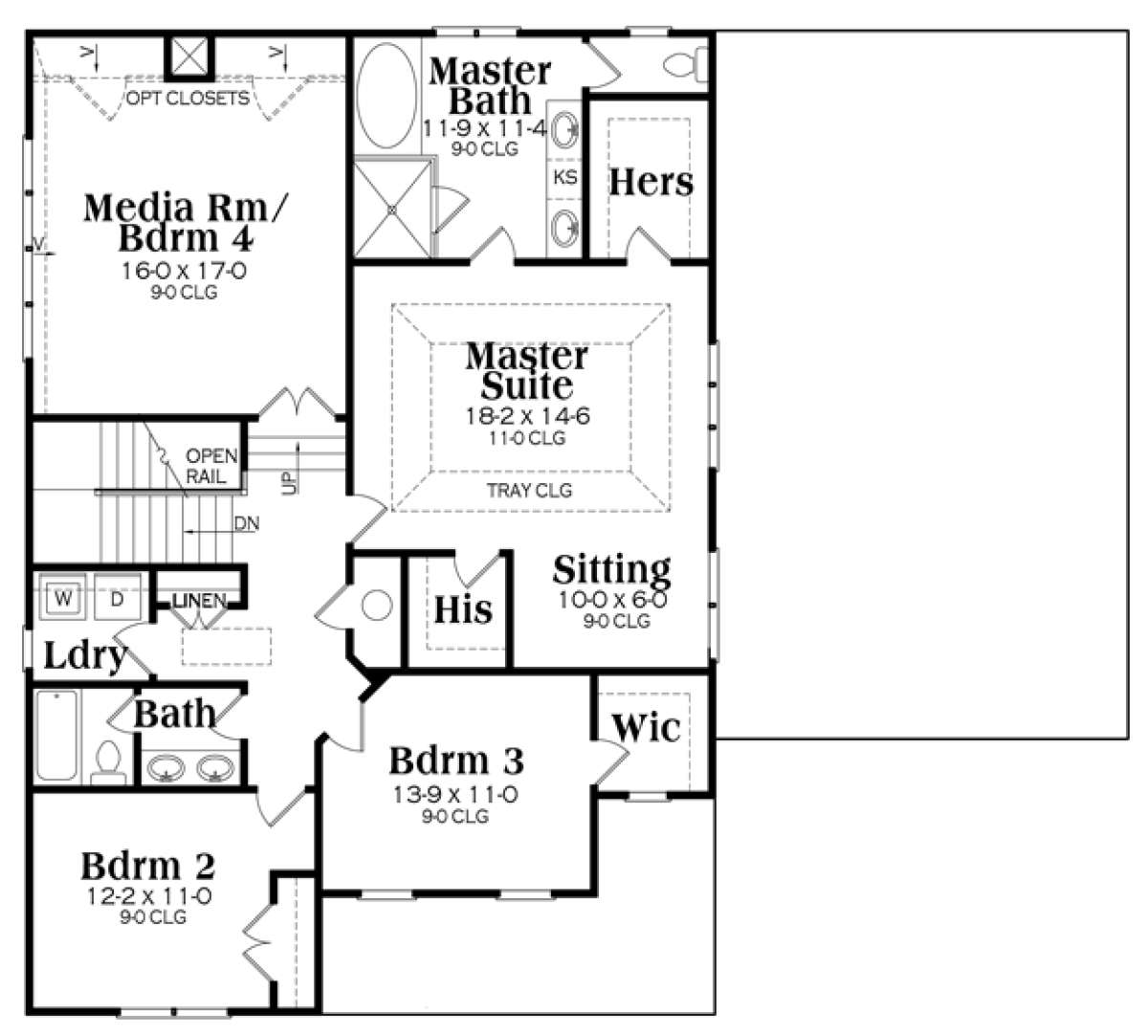 Second Floor for House Plan #009-00211