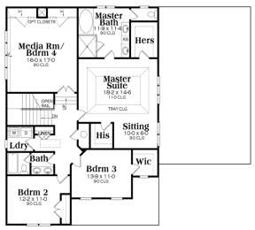 Second Floor for House Plan #009-00211