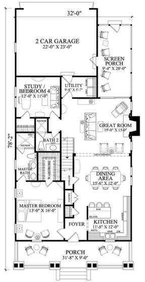 Floorplan 1 for House Plan #7922-00219
