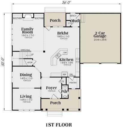 Main Floor for House Plan #009-00212