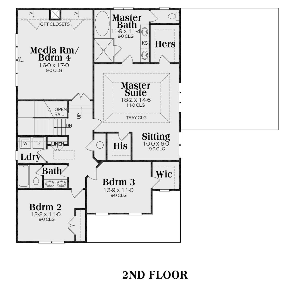 Second Floor for House Plan #009-00212