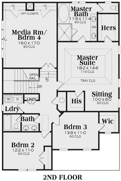 Second Floor for House Plan #009-00213