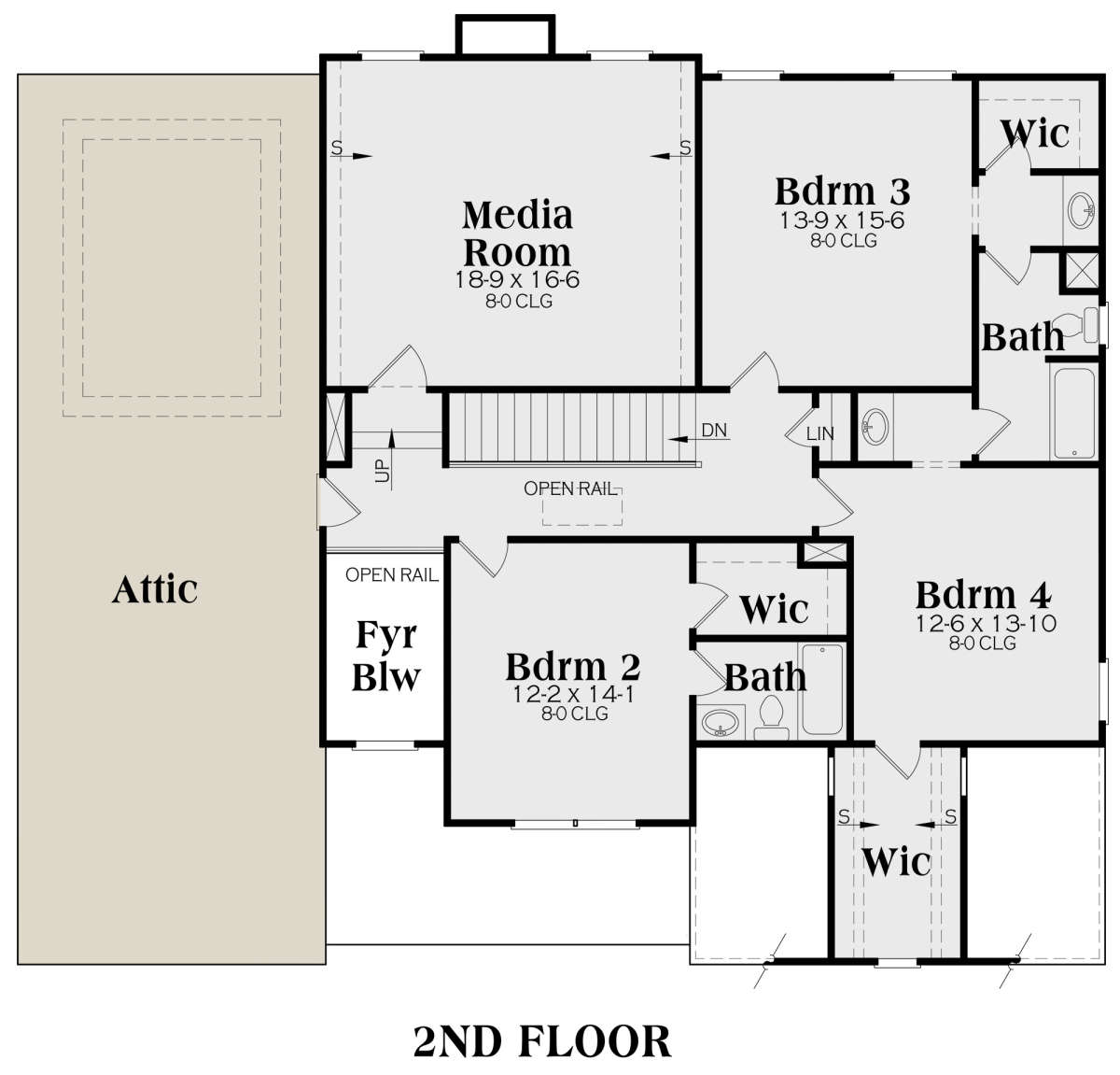 Second Floor for House Plan #009-00214