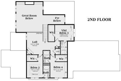 Second Floor for House Plan #009-00215