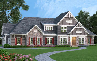 Craftsman House Plan #009-00217 Elevation Photo