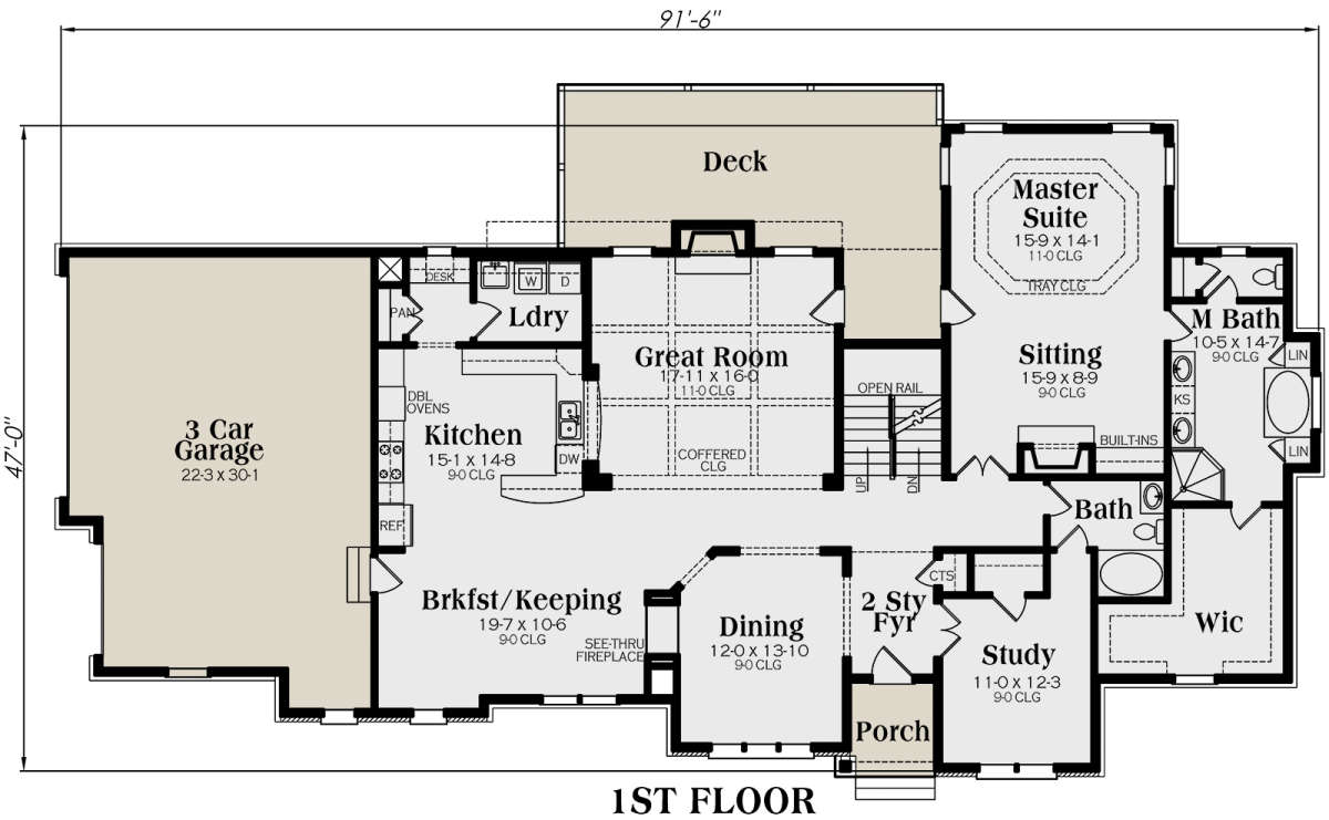 Main Floor for House Plan #009-00217