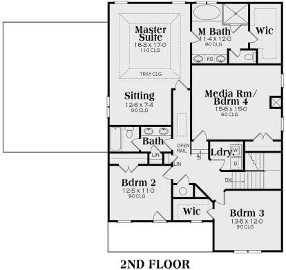 Second Floor for House Plan #009-00221
