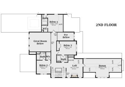 Second Floor for House Plan #009-00222