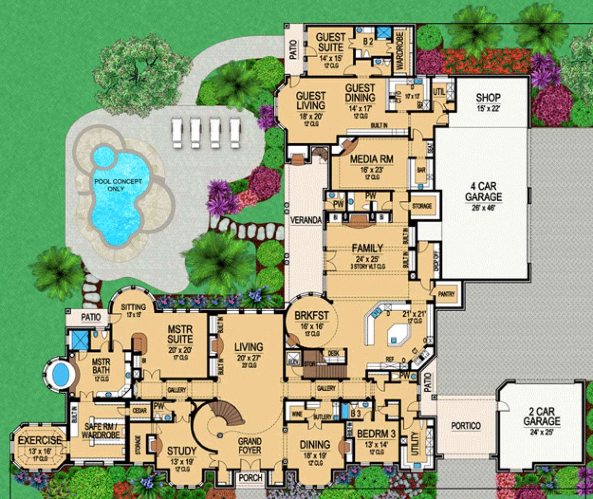 Floorplan 1 for House Plan #5445-00121