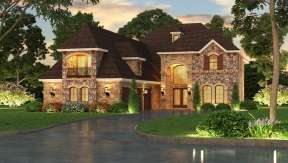 Luxury House Plan #5445-00122 Elevation Photo