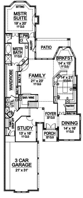 Floorplan 1 for House Plan #5445-00122