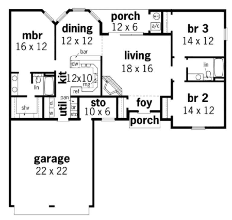House Plan House Plan #1644 Drawing 1