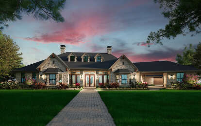 Luxury House Plan #5445-00124 Elevation Photo