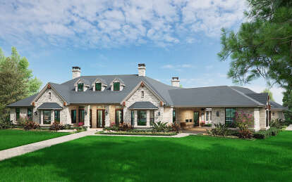 Luxury House Plan #5445-00124 Elevation Photo
