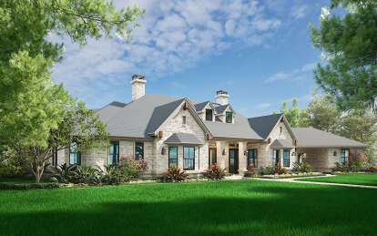 Luxury House Plan #5445-00124 Elevation Photo