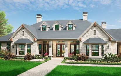Luxury House Plan #5445-00124 Elevation Photo