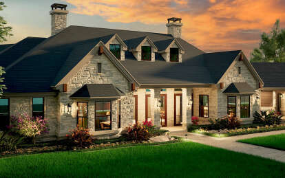 Luxury House Plan #5445-00124 Elevation Photo