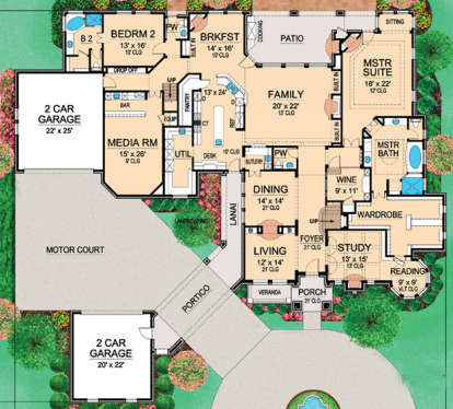 Floorplan 1 for House Plan #5445-00127