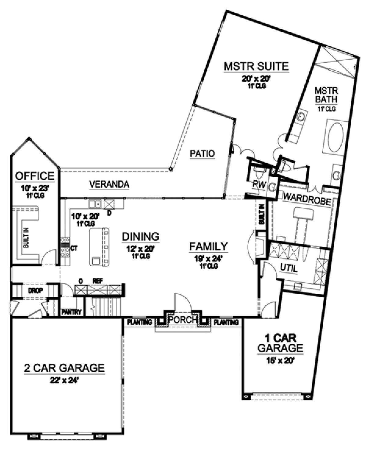 Floorplan 1 for House Plan #5445-00128