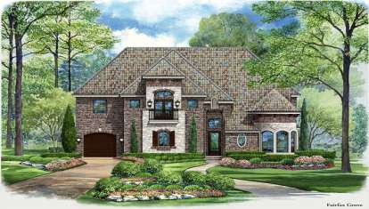 European House Plan #5445-00130 Elevation Photo