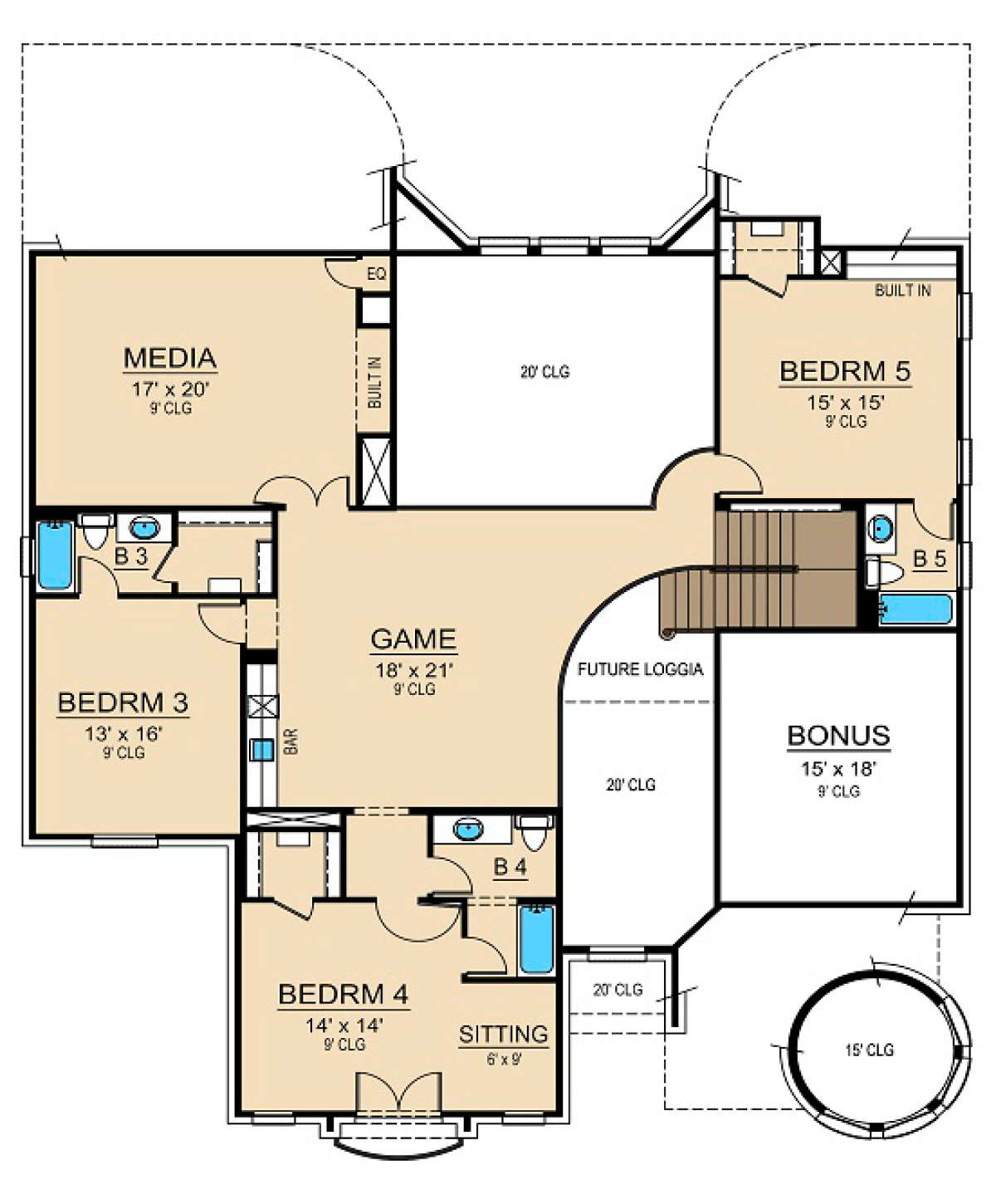 Floorplan 2 for House Plan #5445-00130