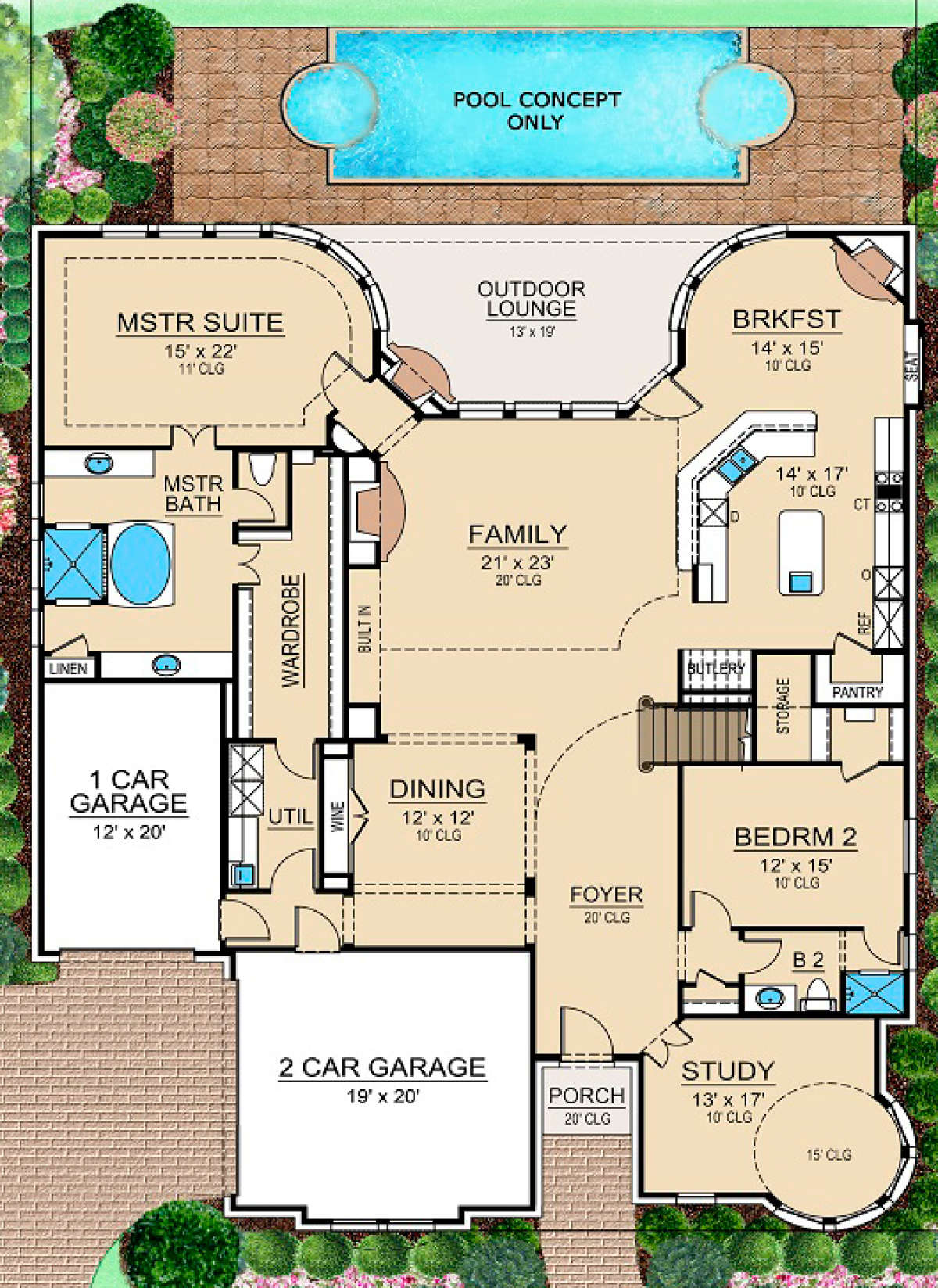 Floorplan 1 for House Plan #5445-00131