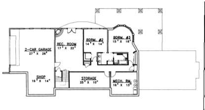 Basement Floor for House Plan #039-00315