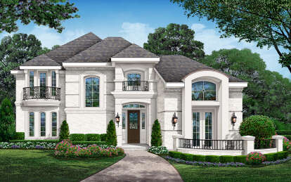 Luxury House Plan #5445-00132 Elevation Photo