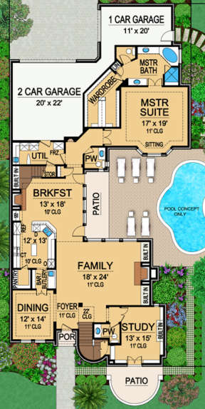 Floorplan 1 for House Plan #5445-00134
