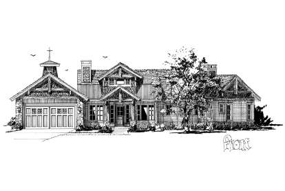 Mountain House Plan #1907-00002 Elevation Photo