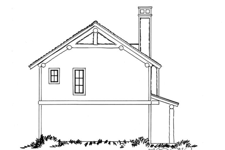 Vacation House Plan #1907-00003 Elevation Photo