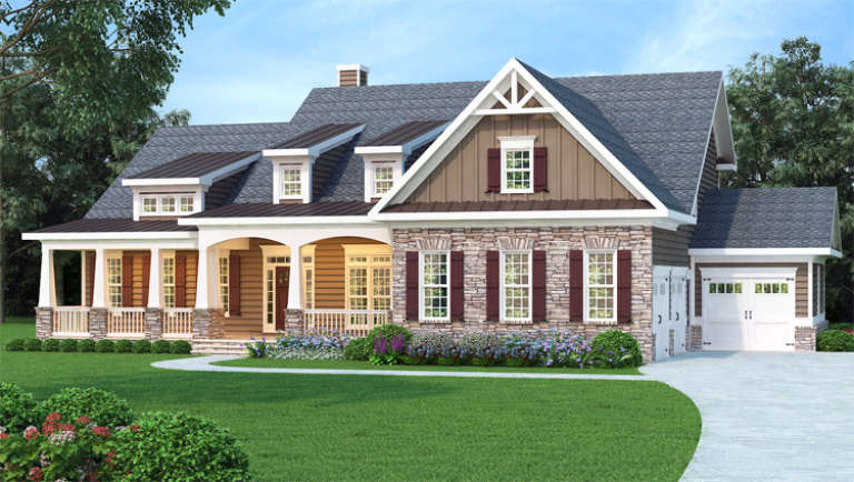 Country House Plan #009-00223 Elevation Photo
