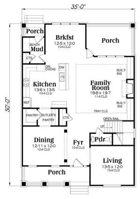 Main Floor for House Plan #009-00224