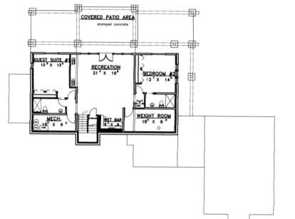 Basement Floor for House Plan #039-00316