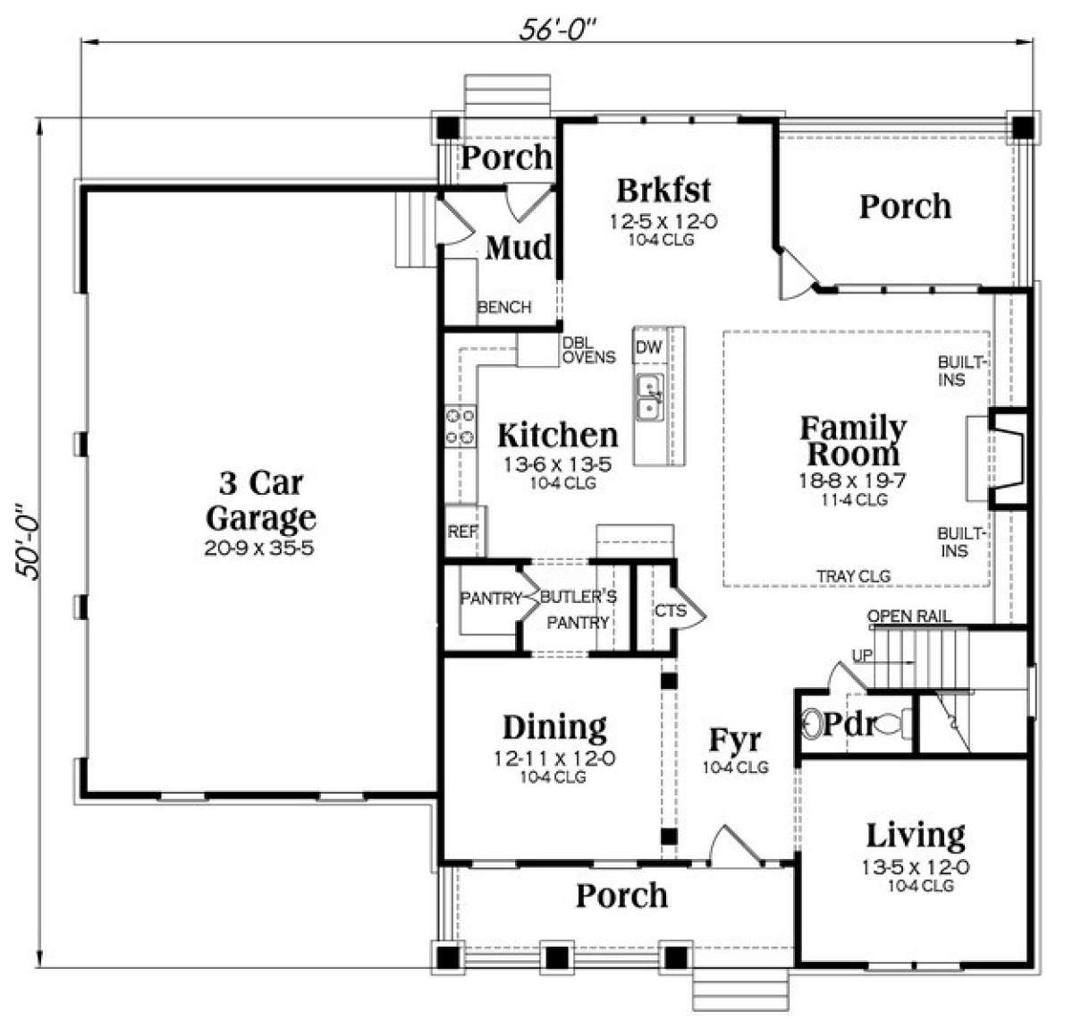 Main Floor for House Plan #009-00225