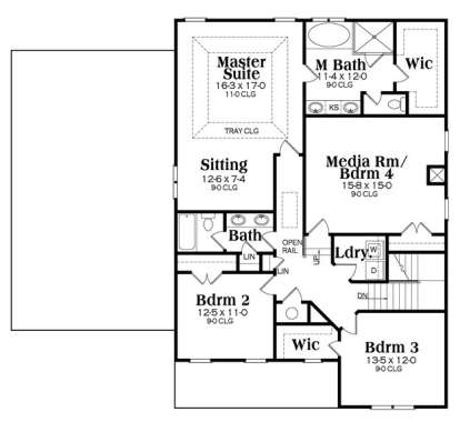 Second Floor for House Plan #009-00225