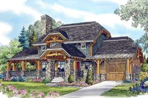 Mountain Rustic  House Plan #1907-00006 Elevation Photo