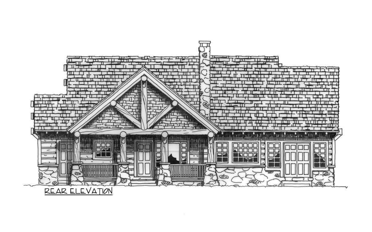 Cabin House Plan #1907-00007 Elevation Photo