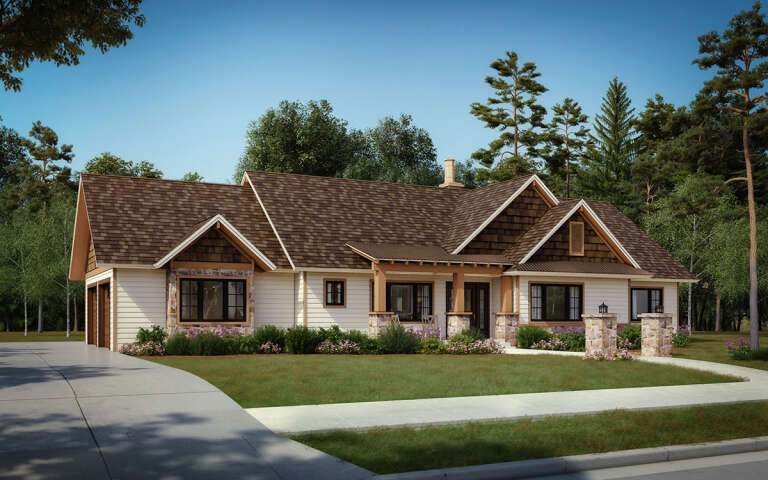 House Plan House Plan #16467 Angled Front Elevation