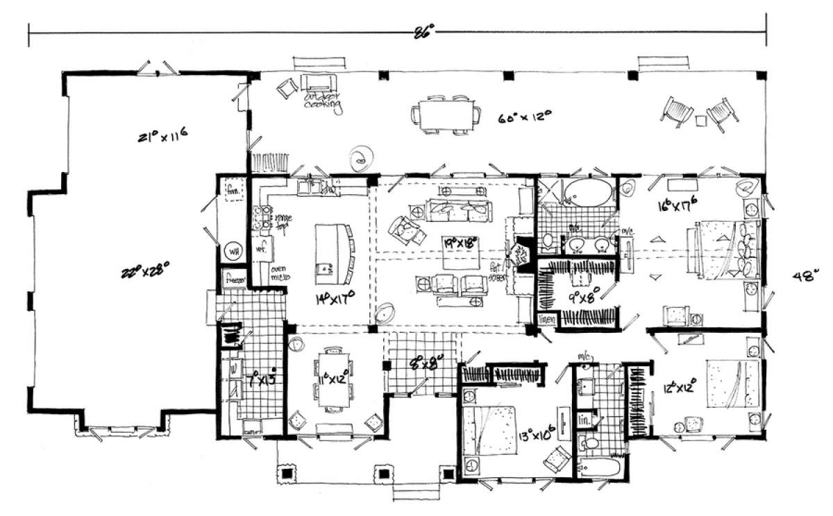 Floorplan 1 for House Plan #1907-00010