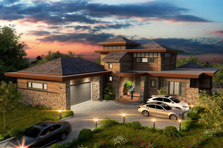Prairie House Plan #1907-00011 Elevation Photo