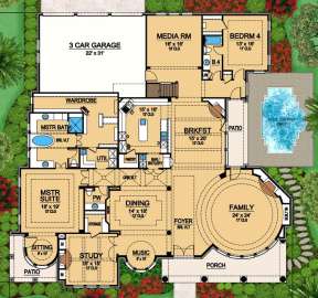 Floorplan 1 for House Plan #5445-00139
