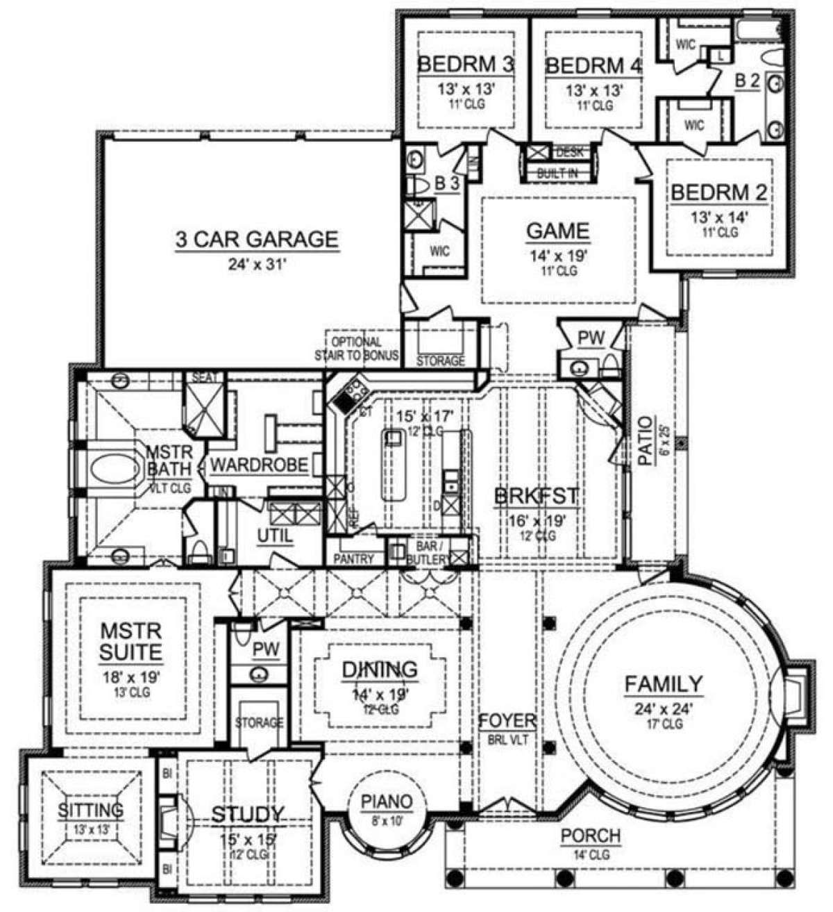 Floorplan 1 for House Plan #5445-00141