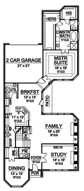 Floorplan 1 for House Plan #5445-00142