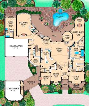 Floorplan 1 for House Plan #5445-00143