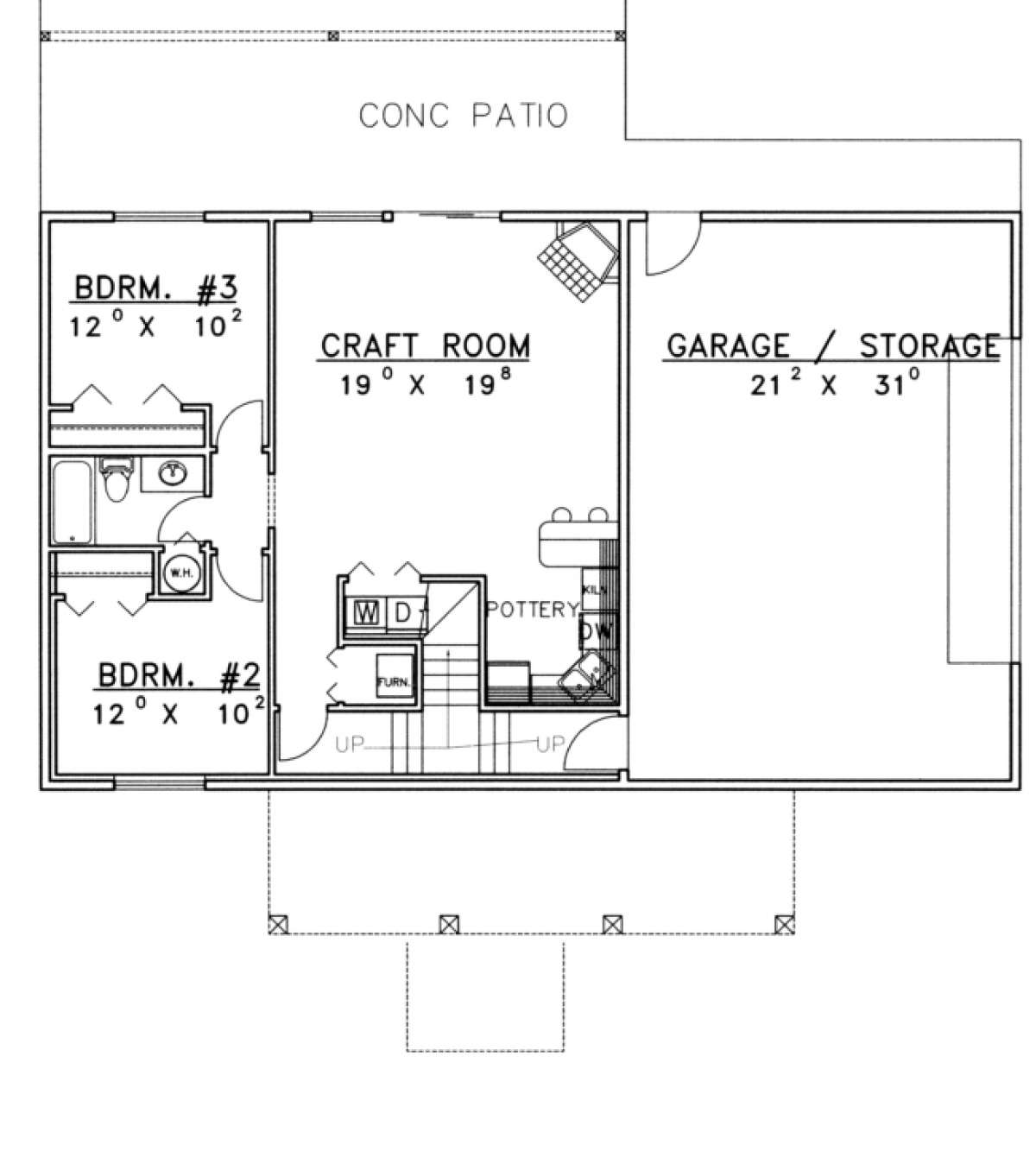Basement Floor for House Plan #039-00318