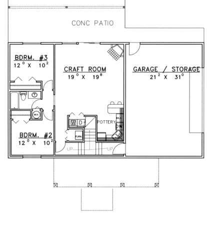Basement Floor for House Plan #039-00318