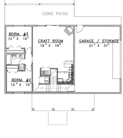 Basement Floor for House Plan #039-00318