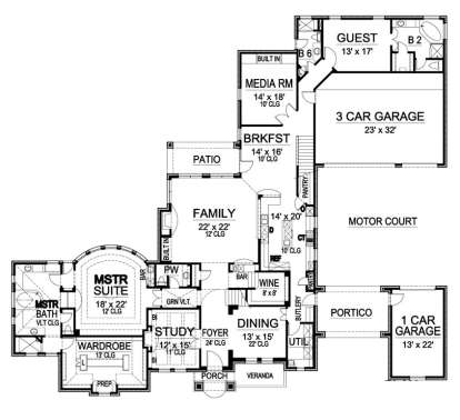 Floorplan 1 for House Plan #5445-00147