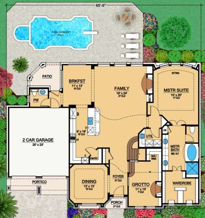 Floorplan 1 for House Plan #5445-00150